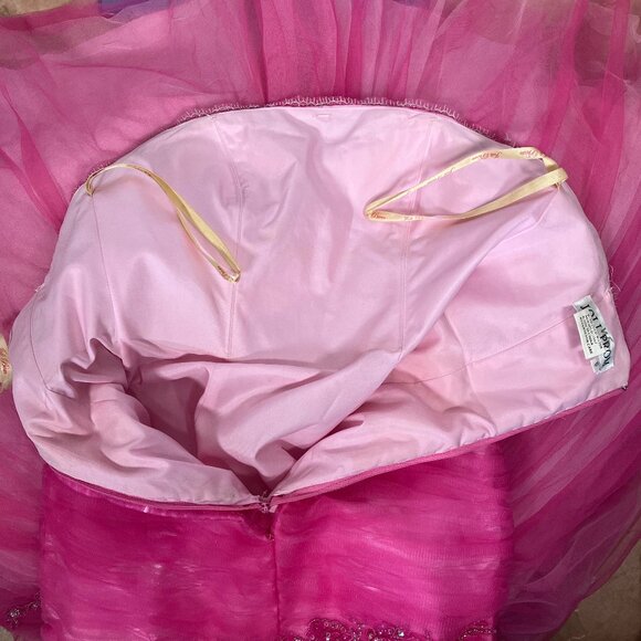 Joli Prom Embellished Party Dress Strapless Pink 6 - Picture 11 of 13